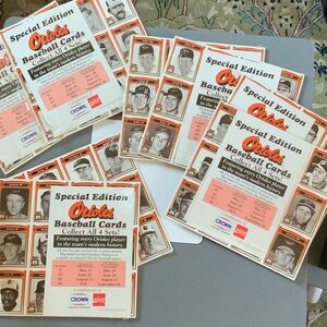 Crown Orioles Baseball Card Collection - Orange and White